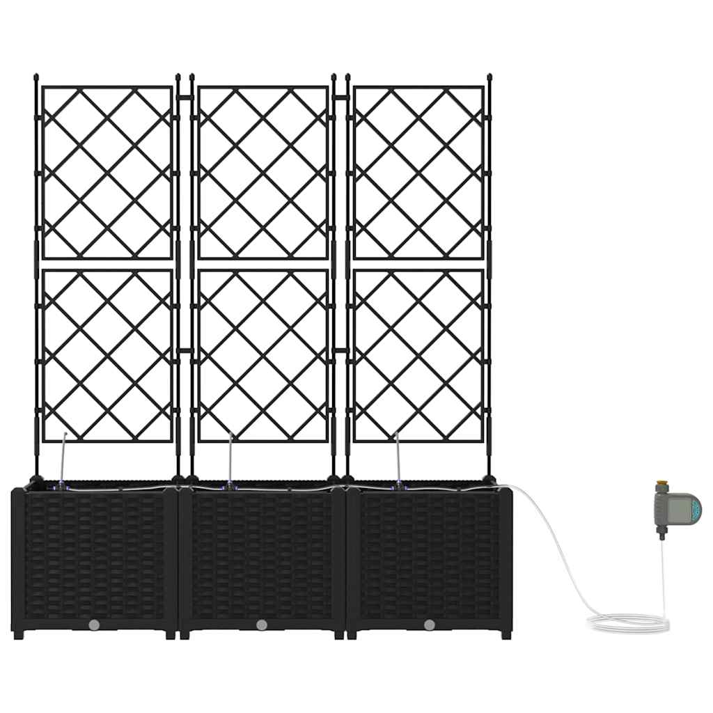 Tuin Bloempot 3 pcs Zwart Staal