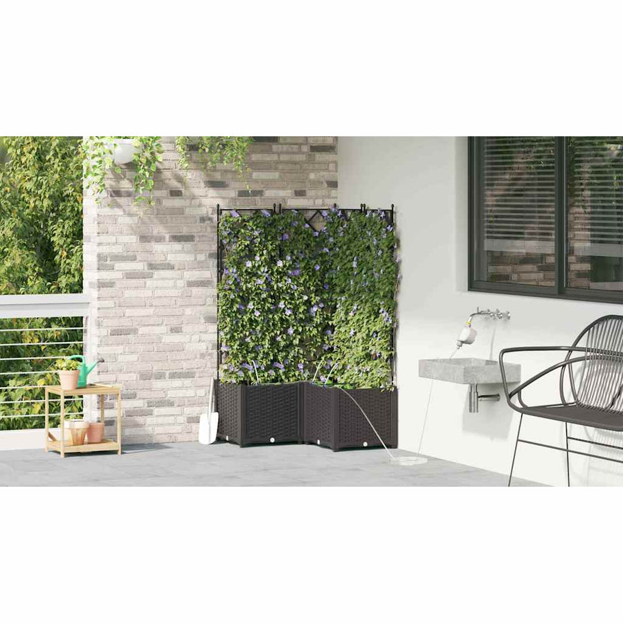 Tuin Bloempot 3 pcs Zwart Staal