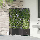 Bloempot staal 80x80x142 cm zwart 3 stuks