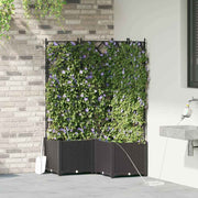 Bloempot staal 80x80x142 cm zwart 3 stuks