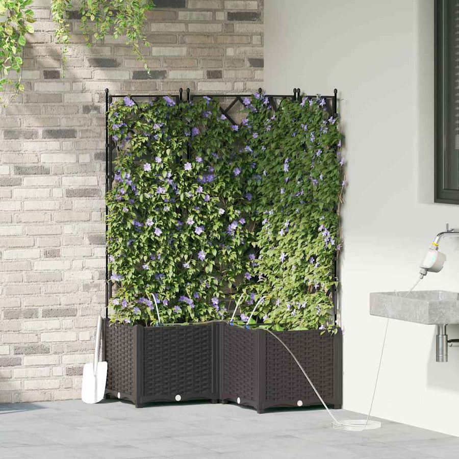Tuin Bloempot 3 pcs Zwart Staal