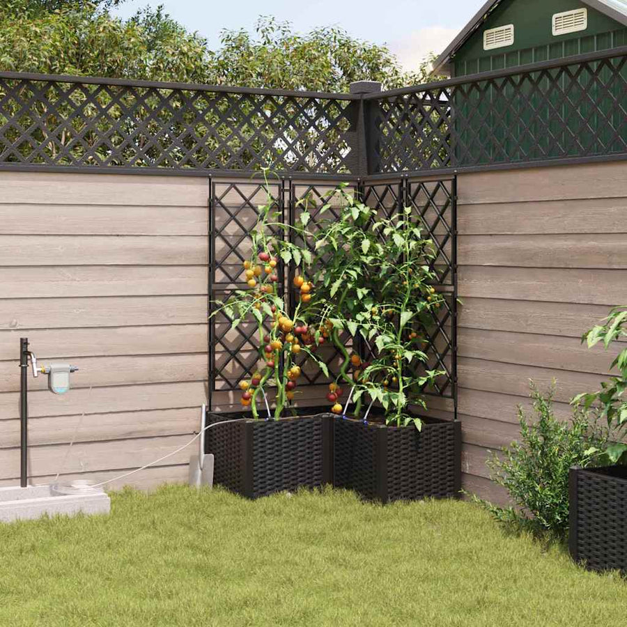 Tuin Bloempot 3 pcs Zwart Staal