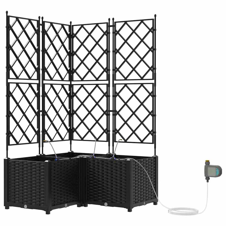 Tuin Bloempot 3 pcs Zwart Staal