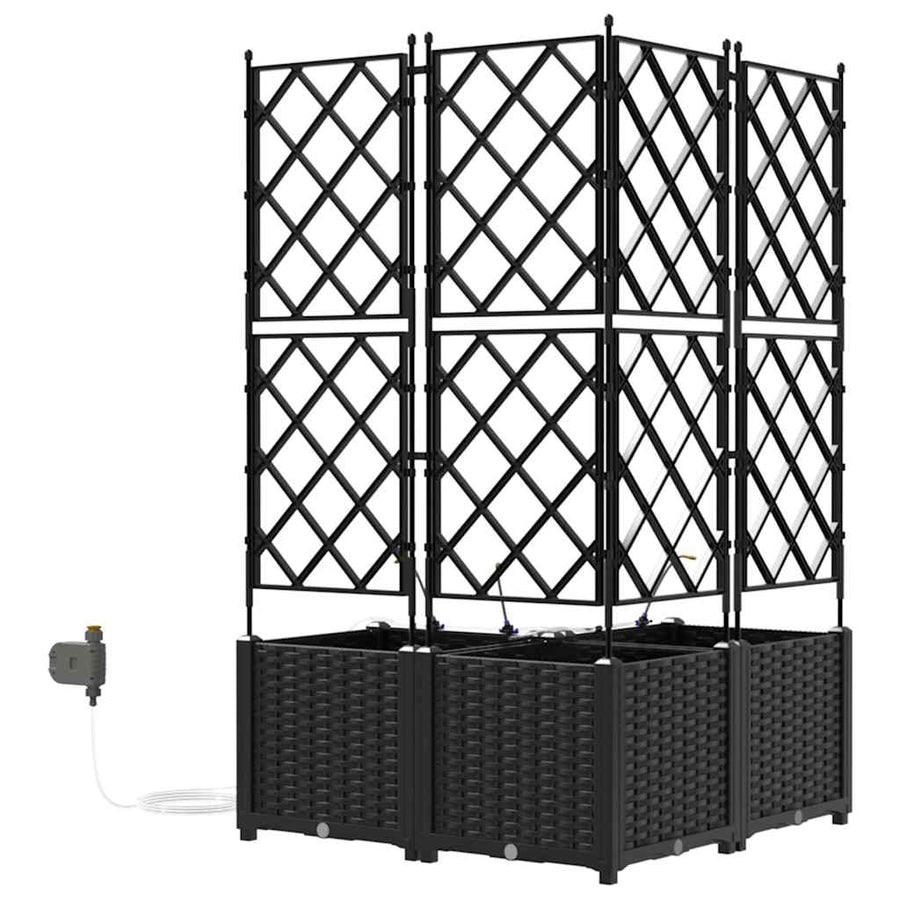 Tuin Bloempot 3 pcs Zwart Staal