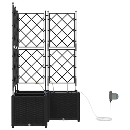 Tuin Bloempot 3 pcs Zwart Staal