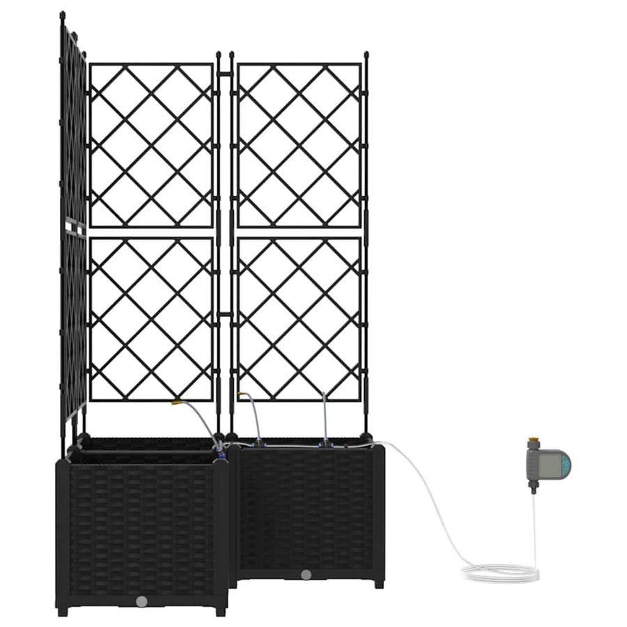 Tuin Bloempot 3 pcs Zwart Staal