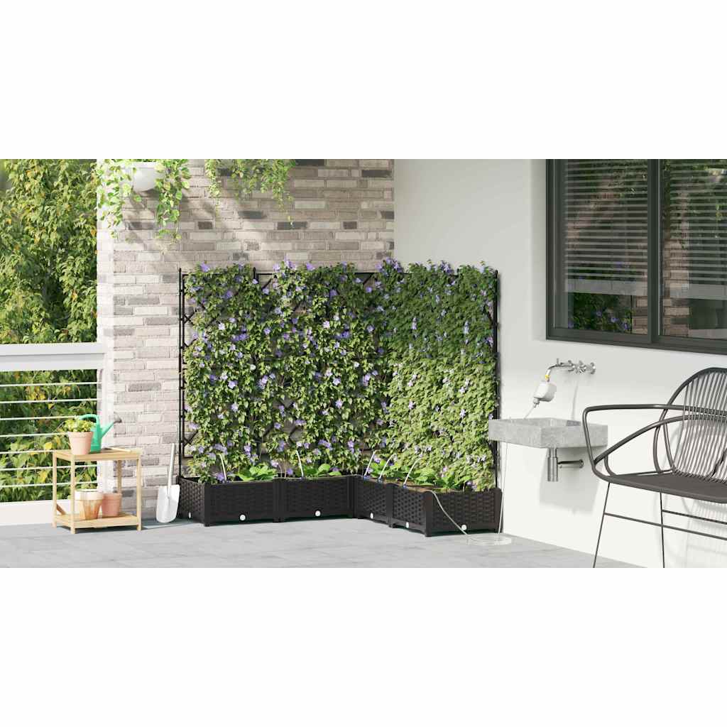 Tuin Bloempot 5 pcs Zwart Staal