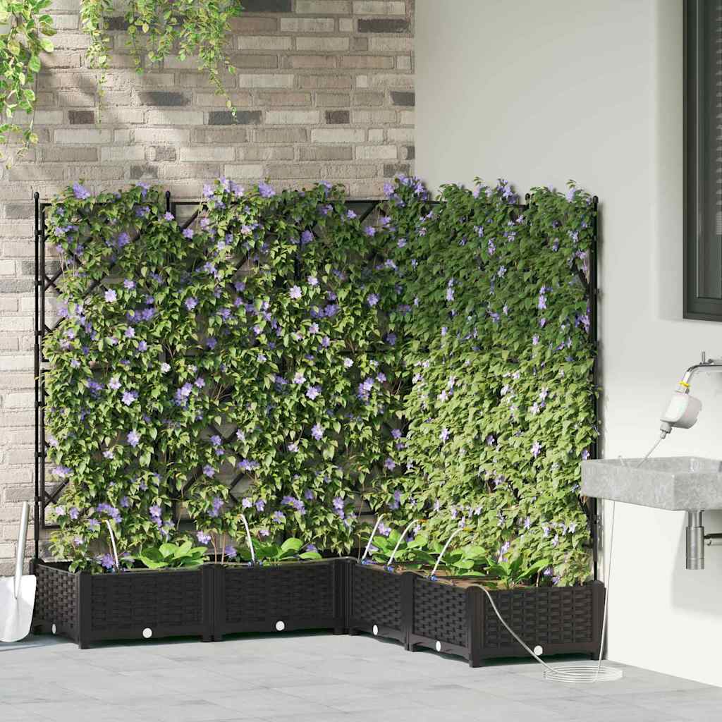 Tuin Bloempot 5 pcs Zwart Staal