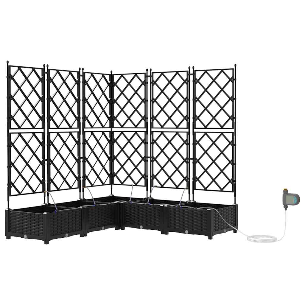 Tuin Bloempot 5 pcs Zwart Staal