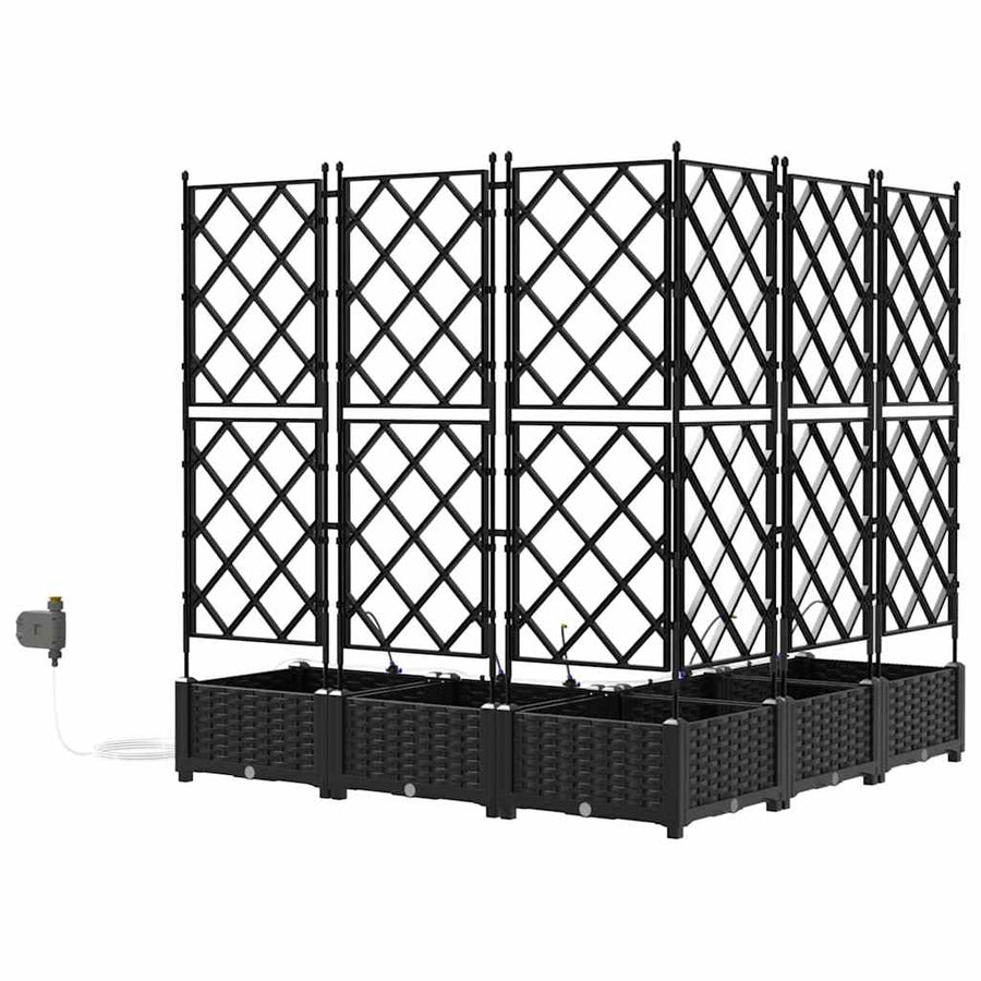 Tuin Bloempot 5 pcs Zwart Staal
