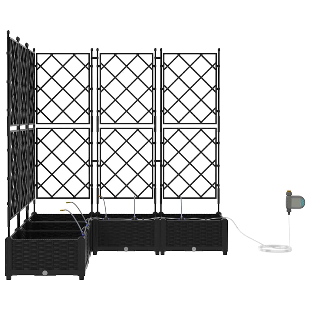 Tuin Bloempot 5 pcs Zwart Staal