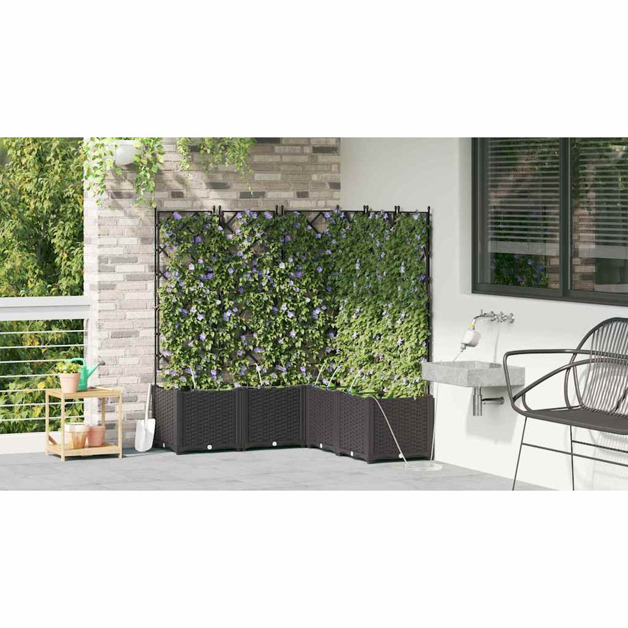 Tuin Bloempot 5 pcs Zwart Staal