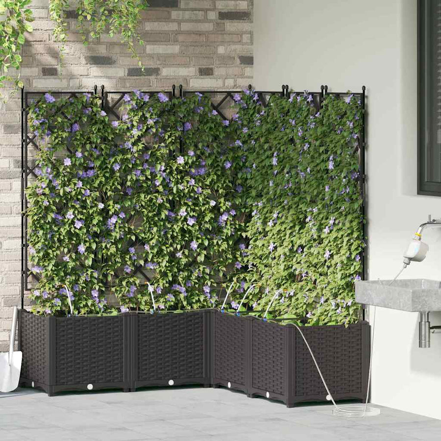 Tuin Bloempot 5 pcs Zwart Staal