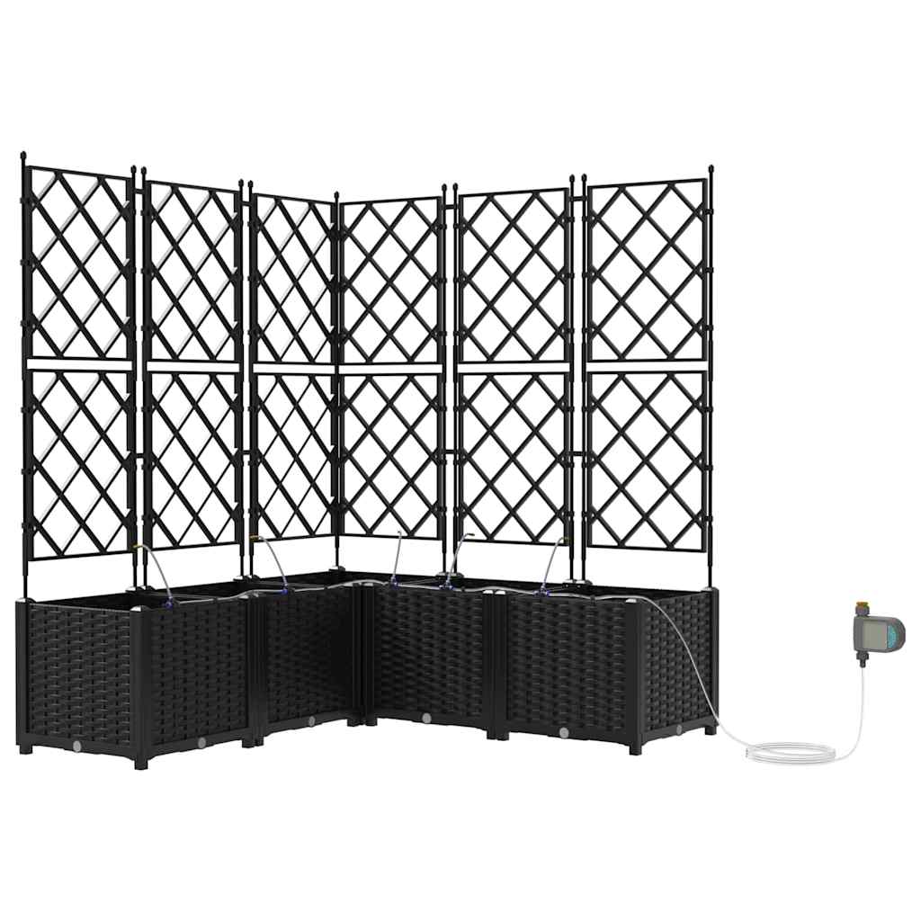 Tuin Bloempot 5 pcs Zwart Staal