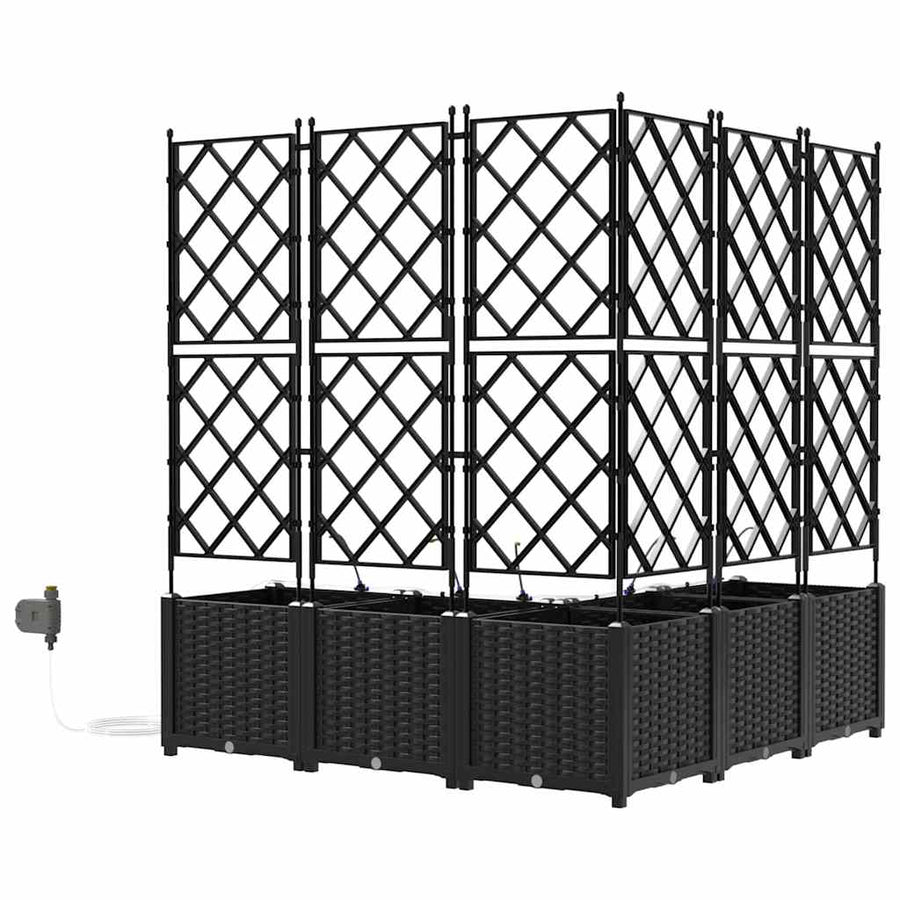 Tuin Bloempot 5 pcs Zwart Staal