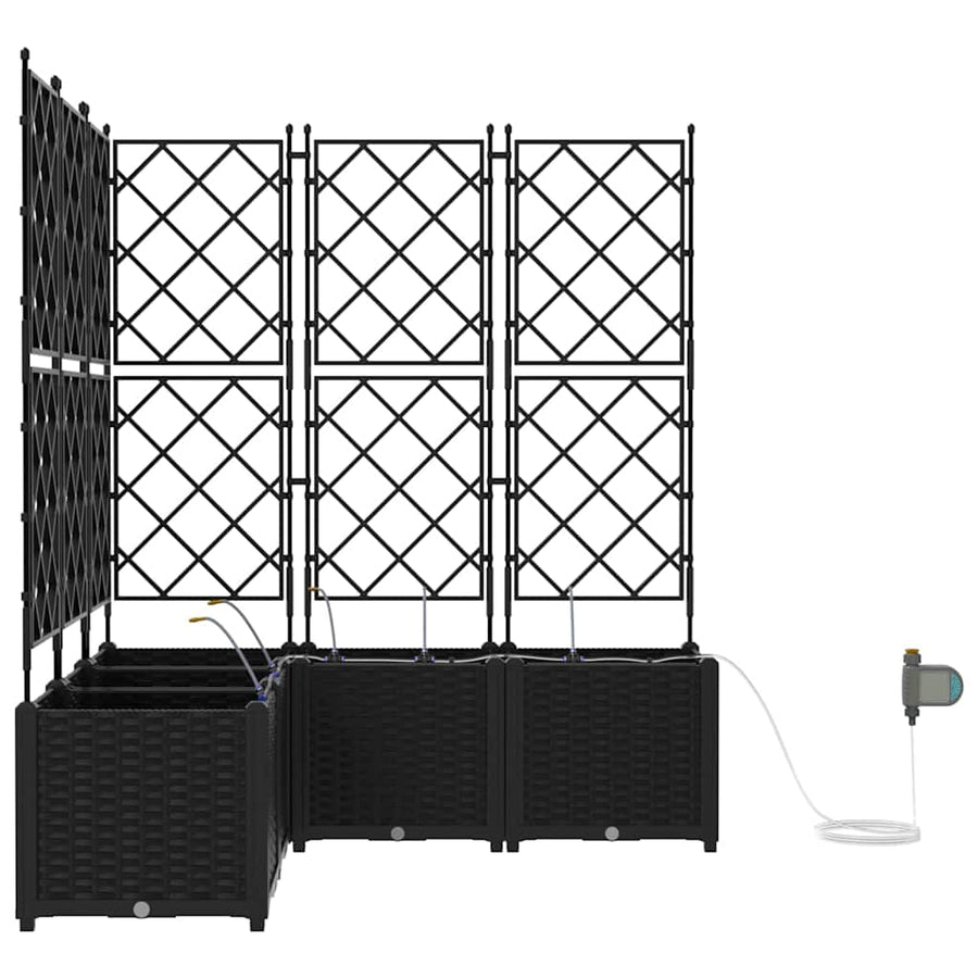 Tuin Bloempot 5 pcs Zwart Staal