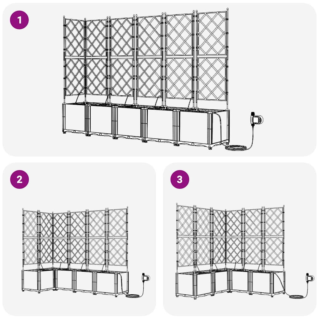 Tuin Bloempot 5 pcs Zwart Staal
