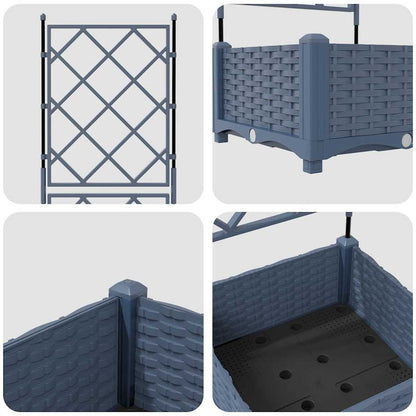 Plantenbak Grijs 40 x 40 x 125,5 cm PP