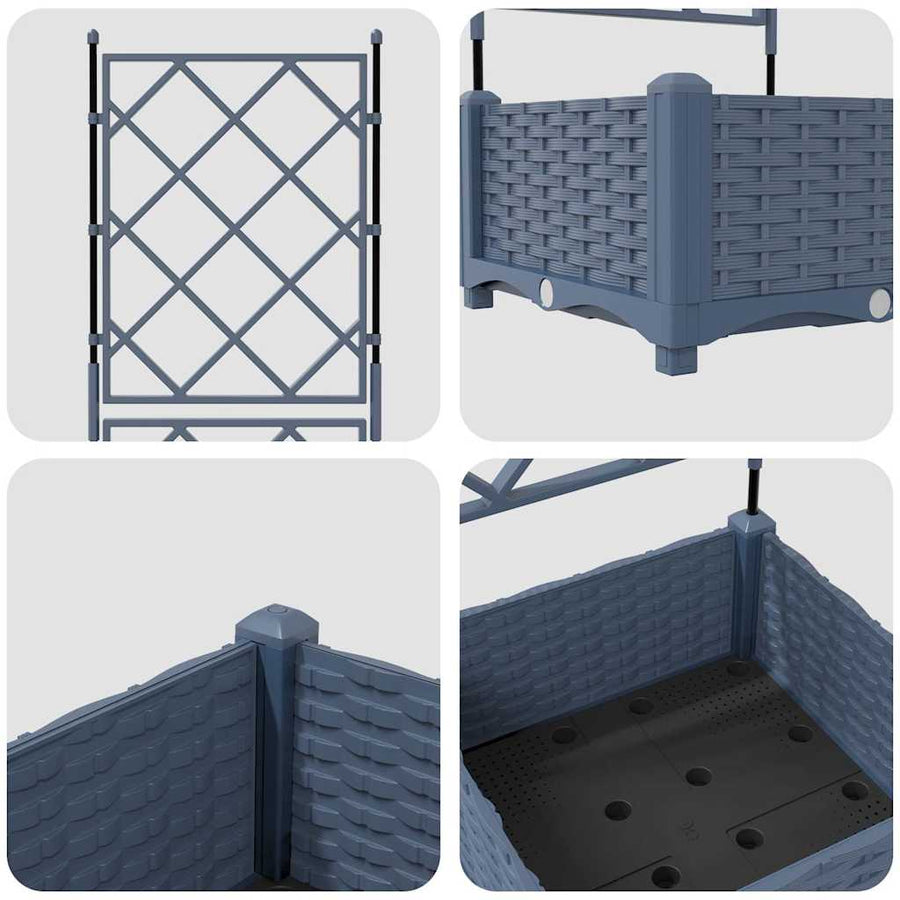 Plantenbak Grijs 40 x 40 x 125,5 cm PP