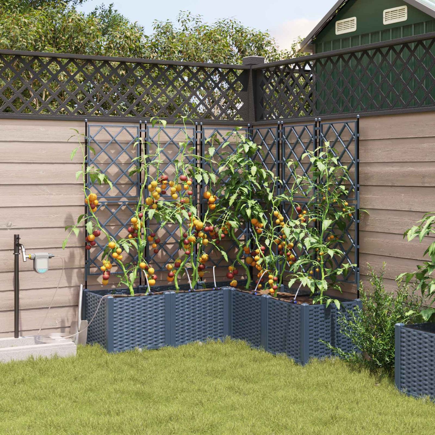Plantenbak Grijs 40 x 40 x 143 cm PP