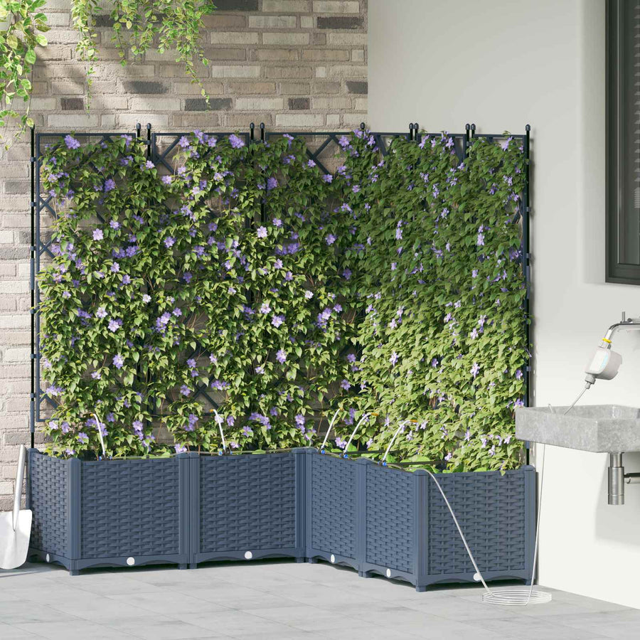 Plantenbak Grijs 40 x 40 x 143 cm PP