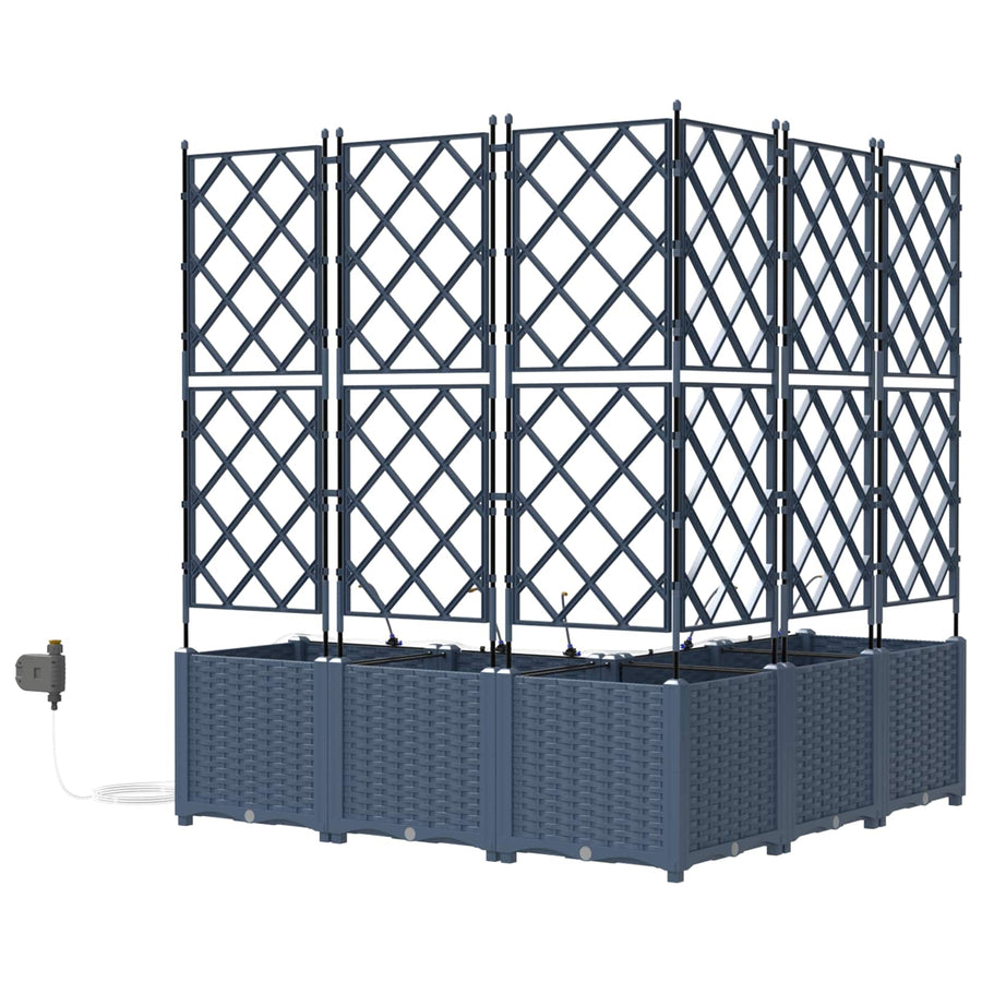 Plantenbak Grijs 40 x 40 x 143 cm PP