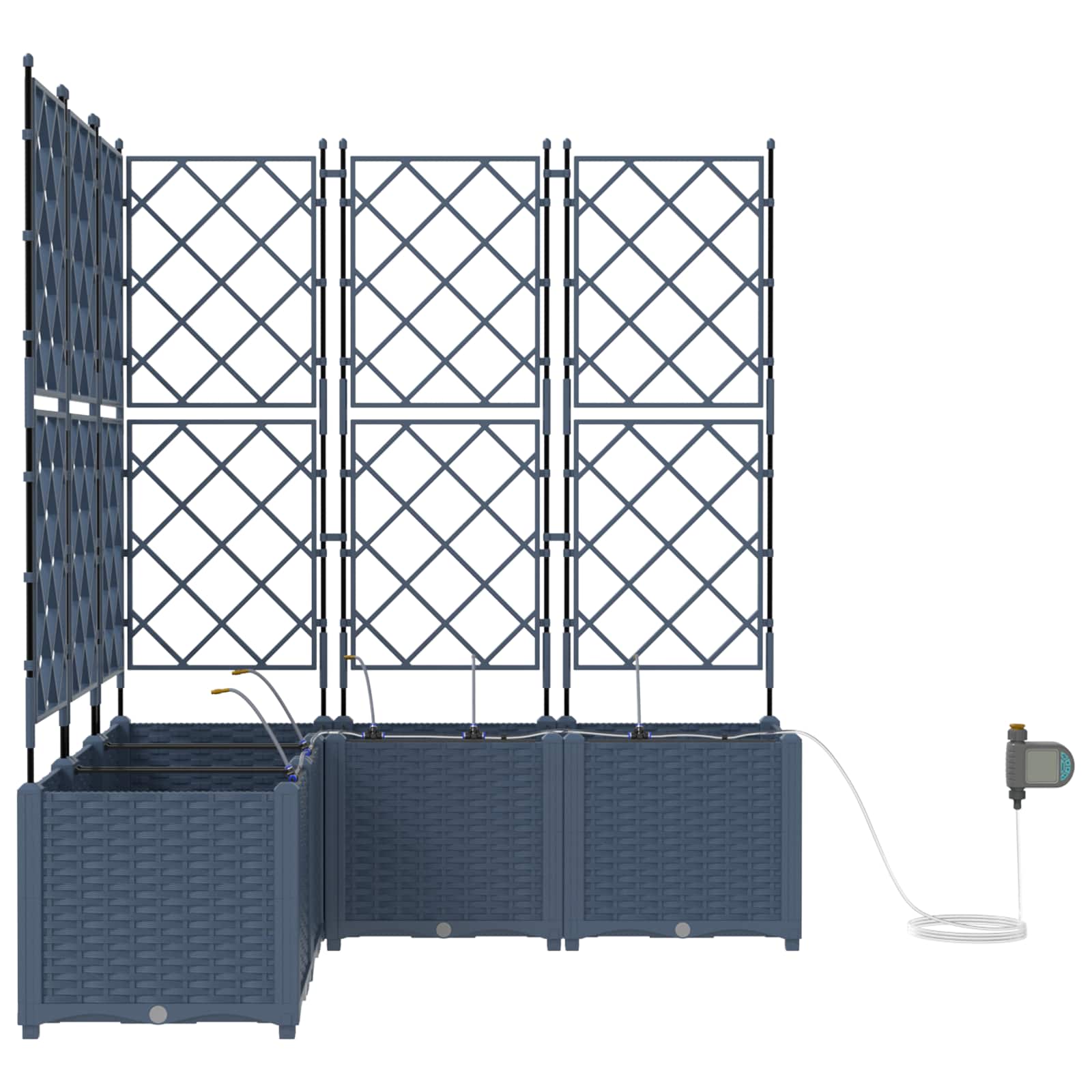 Plantenbak Grijs 40 x 40 x 143 cm PP