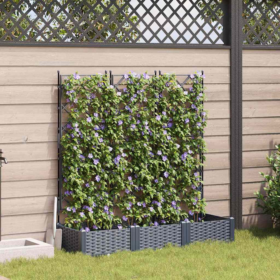 Tuin Bloempot 3 pcs Grijs 120 x 40 x 125,5 cm Staal