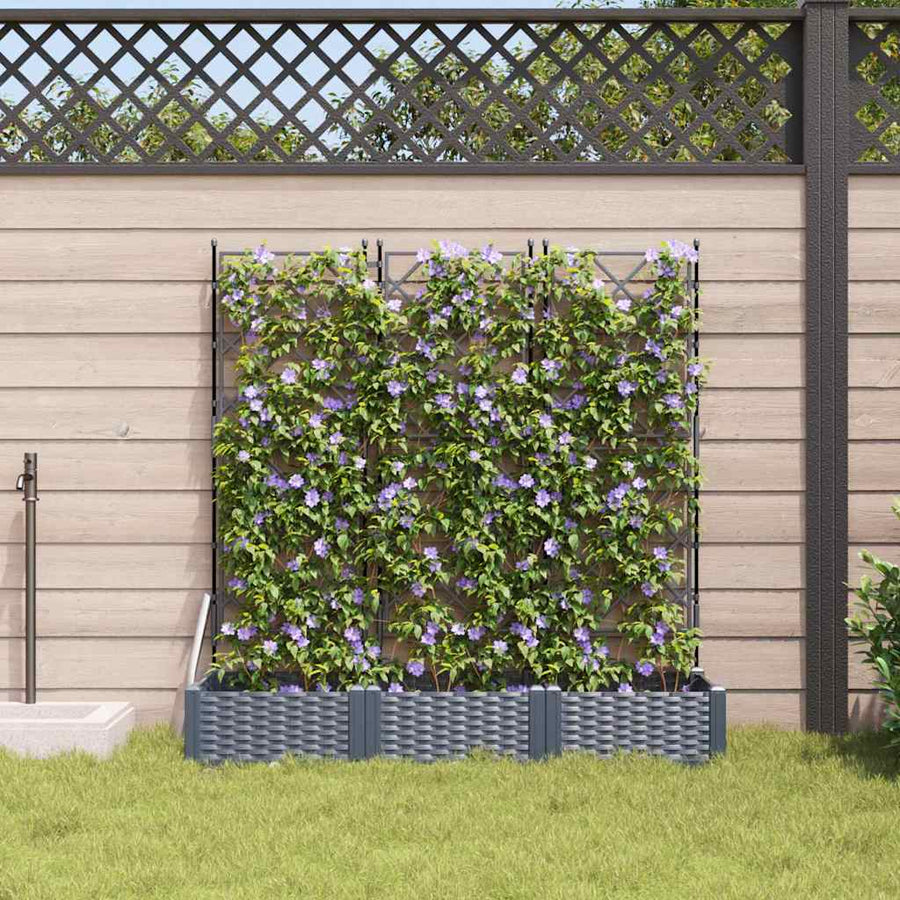 Tuin Bloempot 3 pcs Grijs 120 x 40 x 125,5 cm Staal