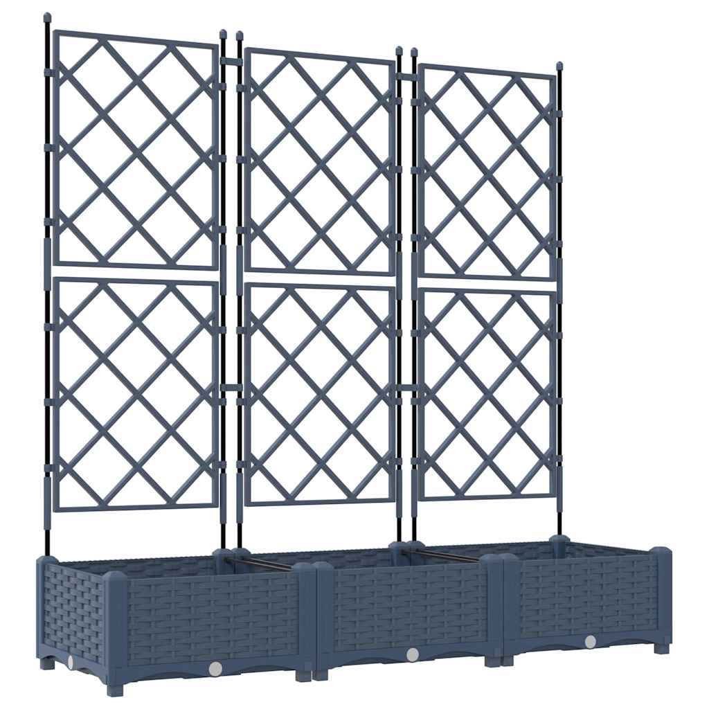 Tuin Bloempot 3 pcs Grijs 120 x 40 x 125,5 cm Staal