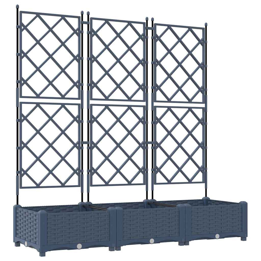 Tuin Bloempot 3 pcs Grijs 120 x 40 x 125,5 cm Staal
