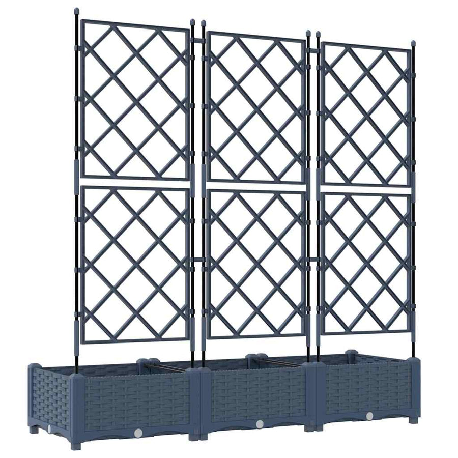 Tuin Bloempot 3 pcs Grijs 120 x 40 x 125,5 cm Staal