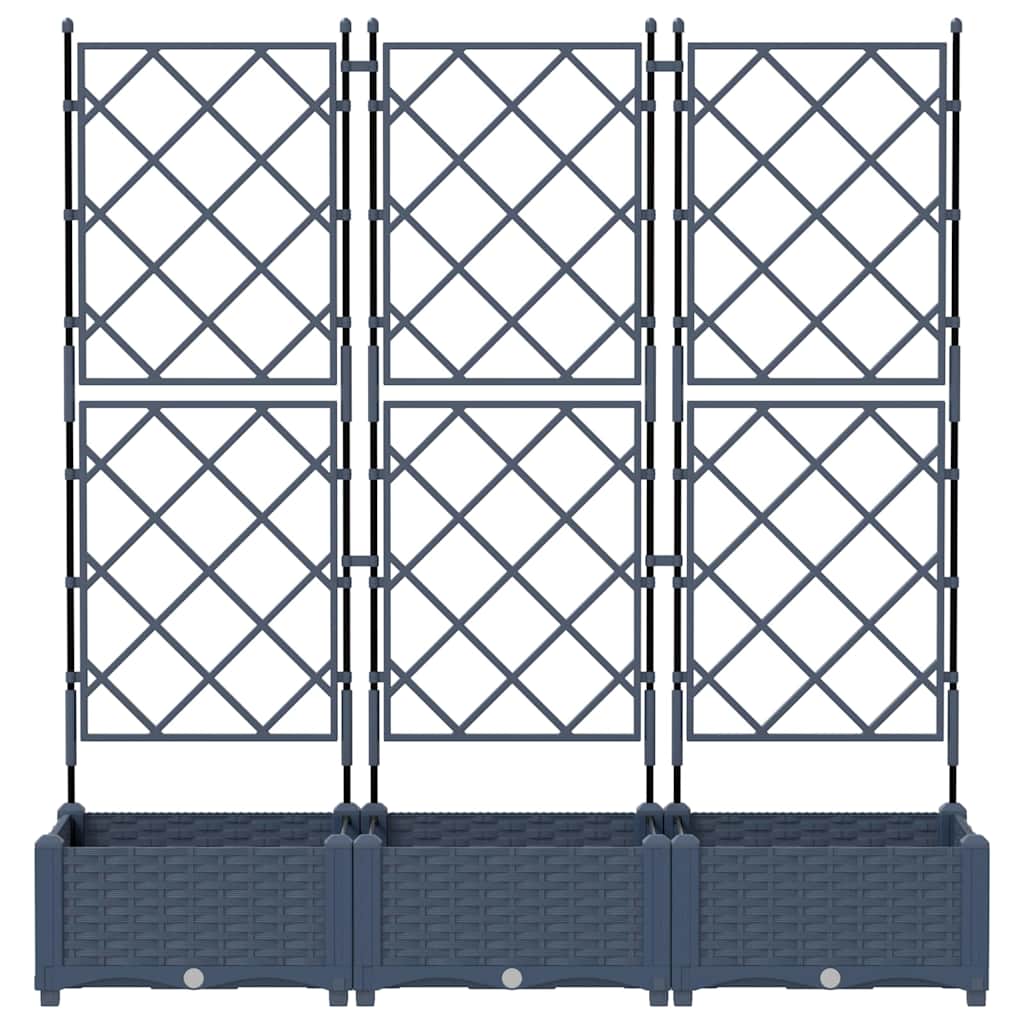 Tuin Bloempot 3 pcs Grijs 120 x 40 x 125,5 cm Staal
