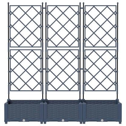 Tuin Bloempot 3 pcs Grijs 120 x 40 x 125,5 cm Staal