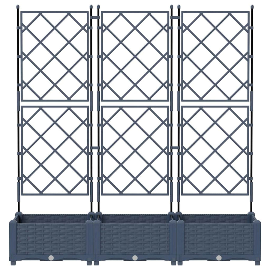 Tuin Bloempot 3 pcs Grijs 120 x 40 x 125,5 cm Staal