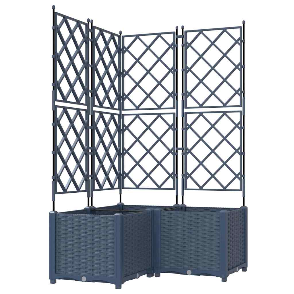 Plantenbak 3 st Grijs 80 x 80 x 143 cm PP