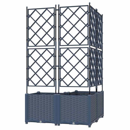 Plantenbak 3 st Grijs 80 x 80 x 143 cm PP