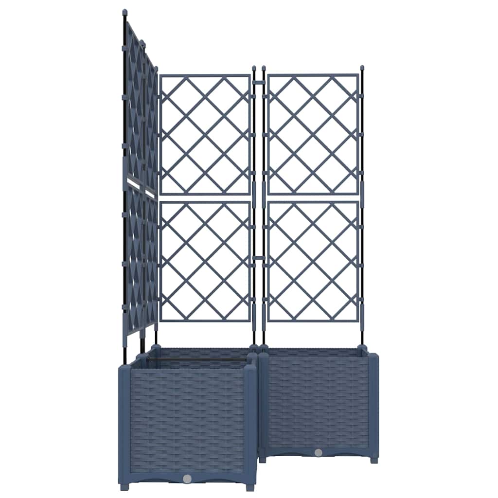 Plantenbak 3 st Grijs 80 x 80 x 143 cm PP