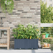 Garden Planter 2 pcs Grey 120 x 120 x 142 cm Steel