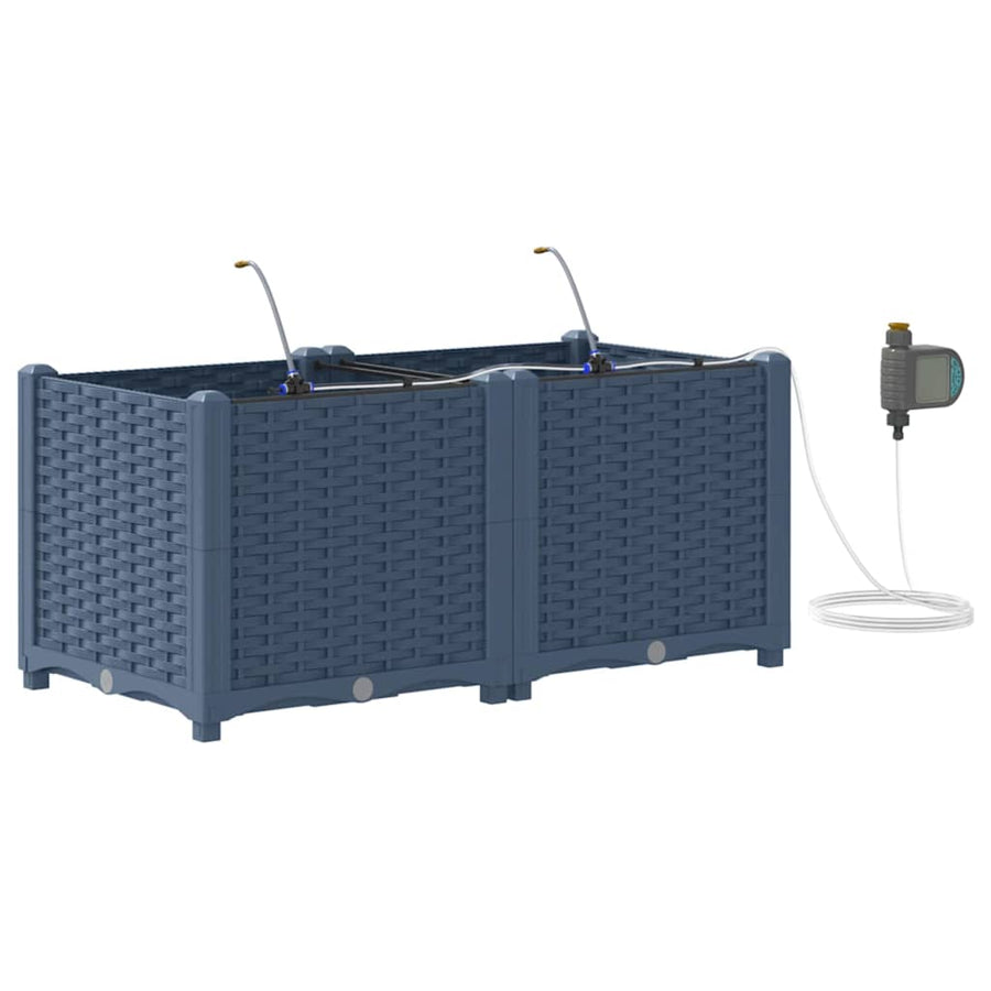 Tuinfafiers 1 stuk Basketweave met opslag Grijs 40 x 40 x 126cm Kunststof