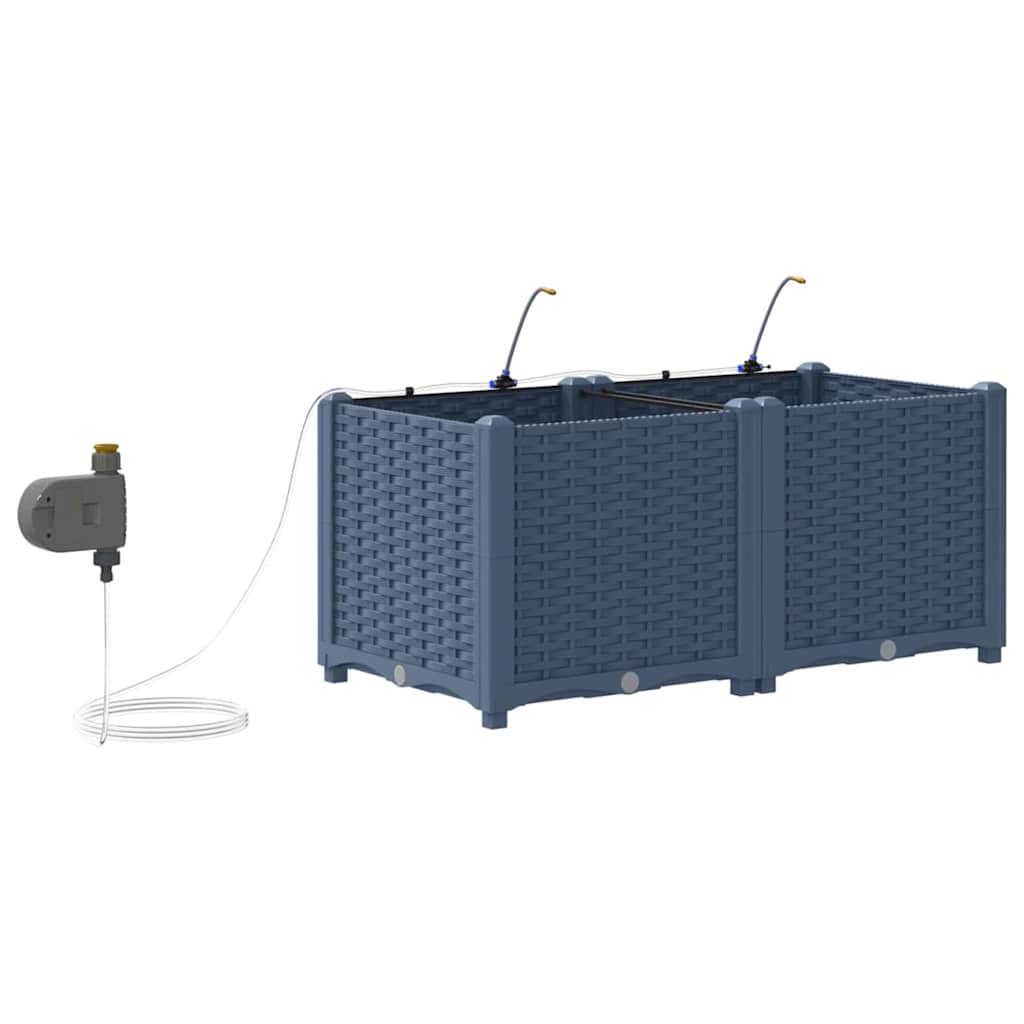 Tuinfafiers 1 stuk Basketweave met opslag Grijs 40 x 40 x 126cm Kunststof