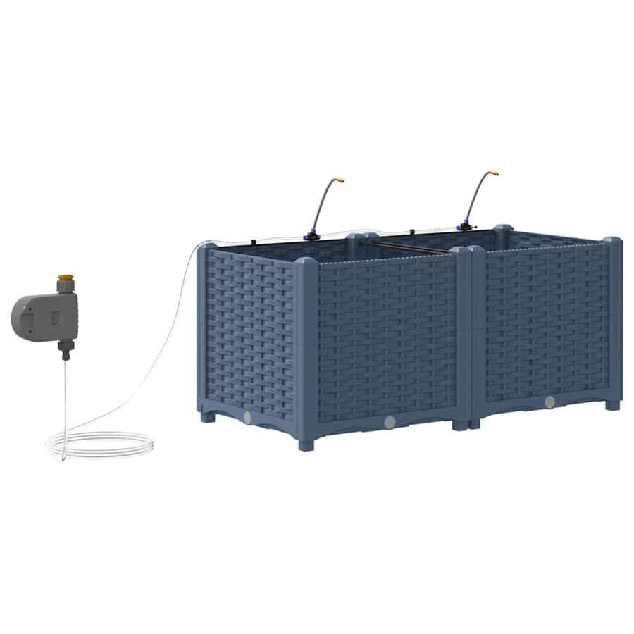 Tuinfafiers 1 stuk Basketweave met opslag Grijs 40 x 40 x 126cm Kunststof