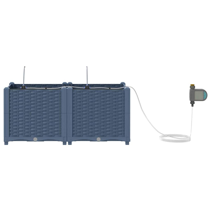 Tuinfafiers 1 stuk Basketweave met opslag Grijs 40 x 40 x 126cm Kunststof