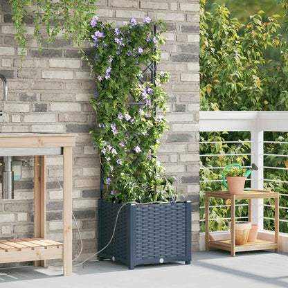 Tuin Bloempot Grijs 40 x 40 x 142 cm Staal