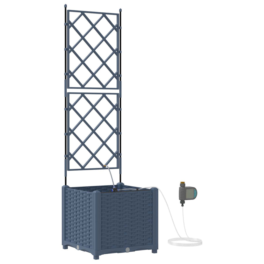 Tuin Bloempot Grijs 40 x 40 x 142 cm Staal