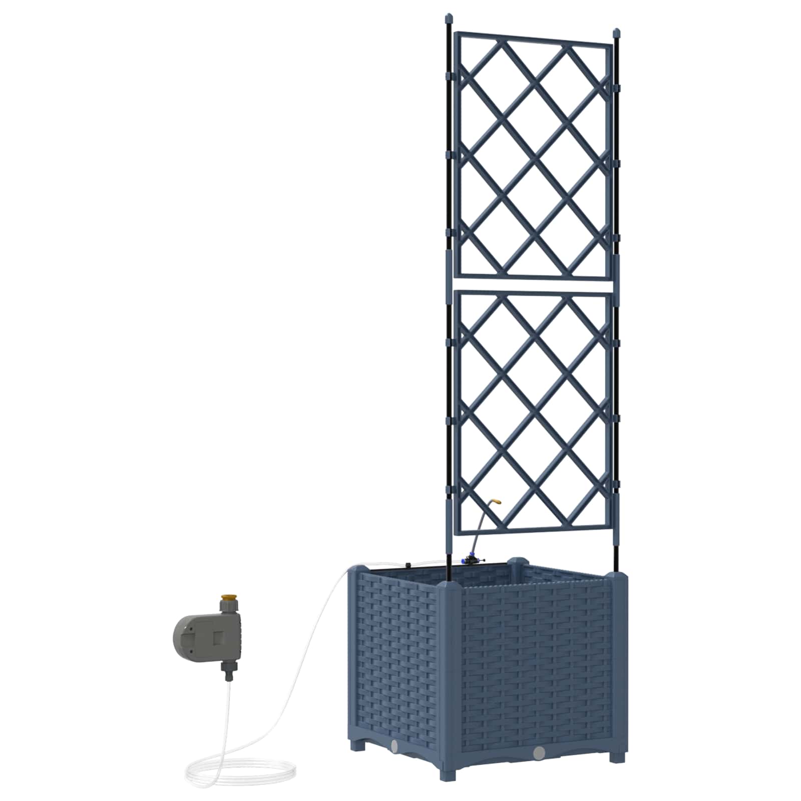 Tuin Bloempot Grijs 40 x 40 x 142 cm Staal