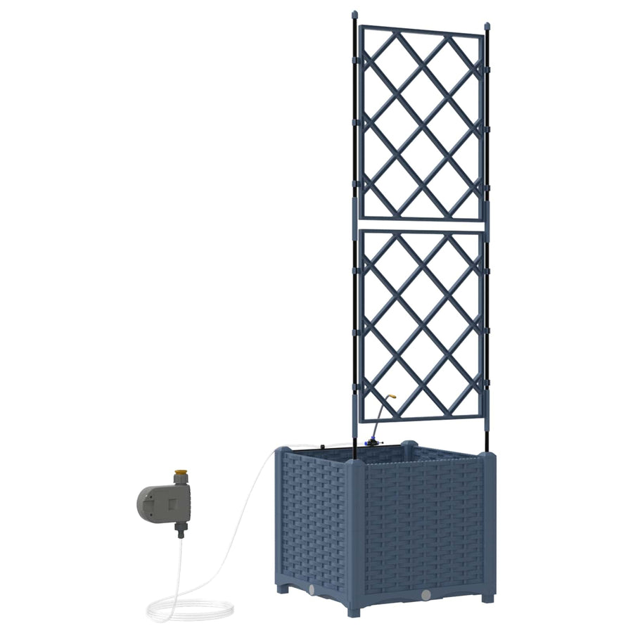 Tuin Bloempot Grijs 40 x 40 x 142 cm Staal
