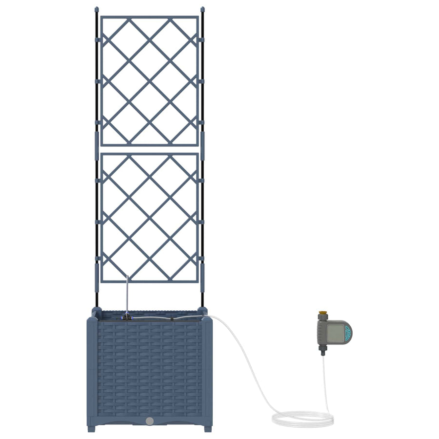 Tuin Bloempot Grijs 40 x 40 x 142 cm Staal