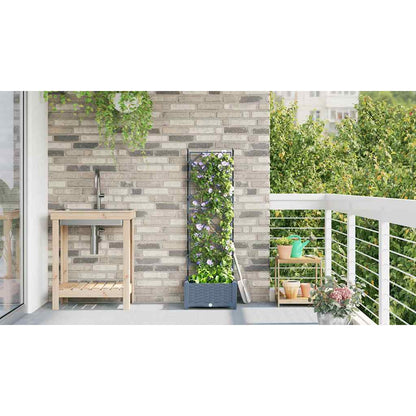 Tuin Bloempot Licht Grijs 40 x 40 x 125,5 cm Staal