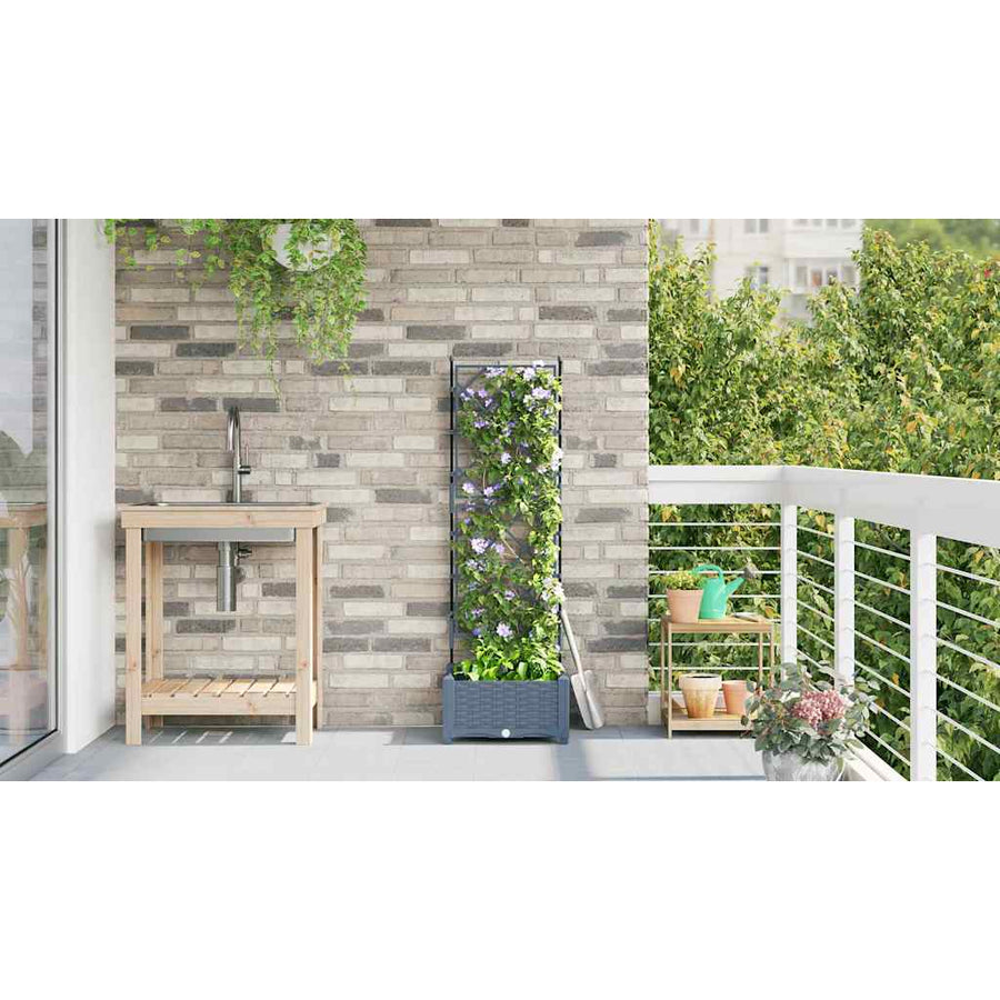 Tuin Bloempot Licht Grijs 40 x 40 x 125,5 cm Staal